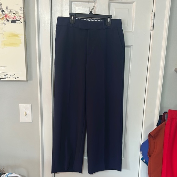 On 34 th navy blue wide leg pants size 8 SHORT - Picture 1 of 3
